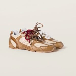 New Balance X Miu Miu 530 SL deco' calf leather sneakers 36 brown tan NIB
